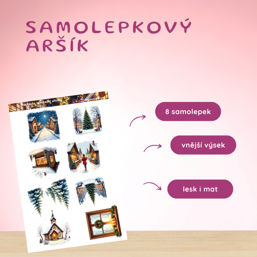 Procházka vánočními ulicemi | Samolepky do diáře