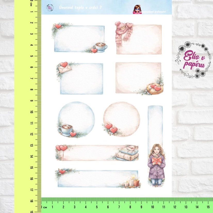 Únorové teplo v srdci | Měsíční samolepkový kit | 2026