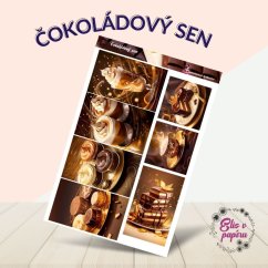 Samolepky s motivy čokoládových lahůdek – od dortíků přes čokoládové poháry až po dezerty. Čokoládová fantazie ve zlatých tónech. Samolepky s motivy čokoládových lahůdek – od dortíků přes čokoládové poháry až po dezerty. Čokoládová fantazie ve zlatých tónech.