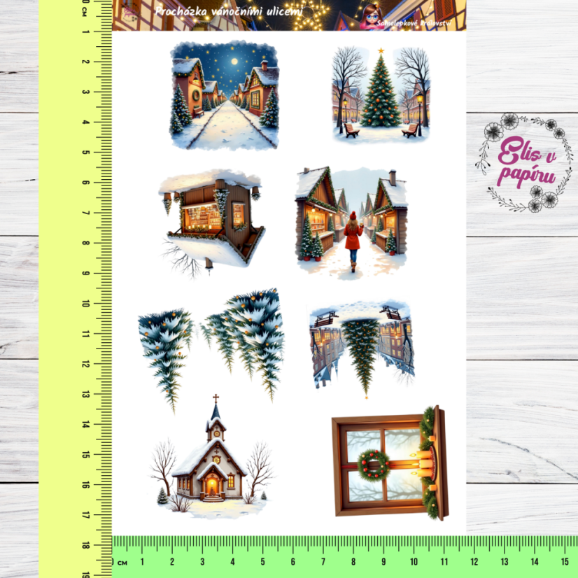 Procházka vánočními ulicemi | Samolepky do diáře