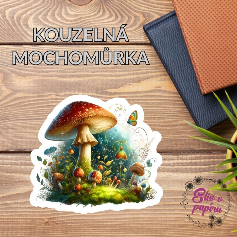 Kouzelná muchomůrka |  Maxi kusová samolepky pro diář i scrapbook
