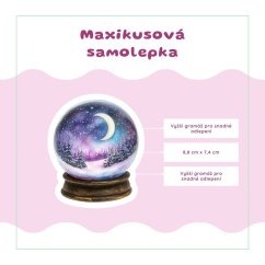 Noční zimní krajina ve sněžítku | Samolepka do diáře