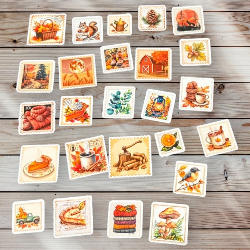 Doteky podzimu | Journalingová sada samolepek