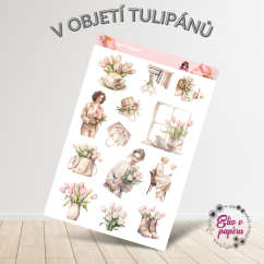 V objetí tulipánů | Samolepky do diáře