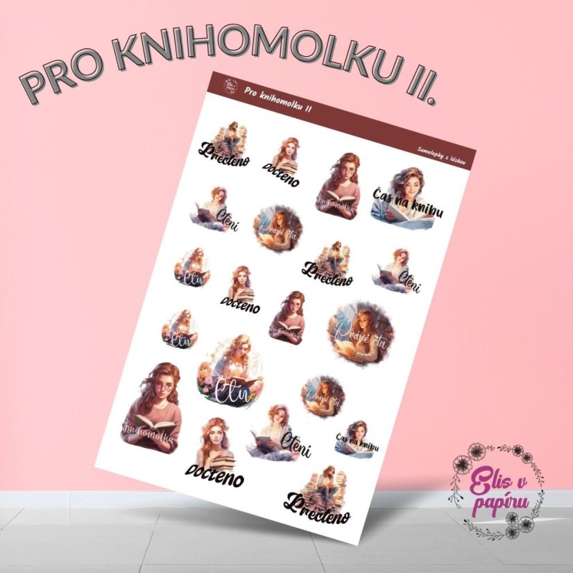 Samolepky do diáře pro označování čtenářských pokroků potěší každou čtenářku.