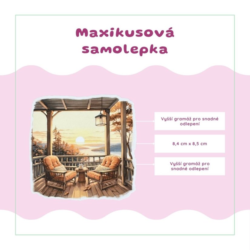 Veranda při západu slunce | Maxi kusová samolepka pro diář i scrapbook