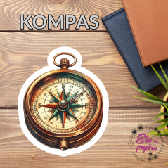 Kompas | Maxi kusová samolepka pro diář i scrapbook