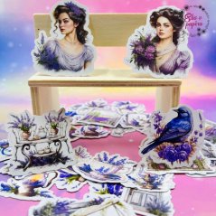 Malé kusové samolepky levandule na každém kroku, krásné samolepky do diáře, plánování, bujo, samolepky na scrapbook, levandulové motivy.