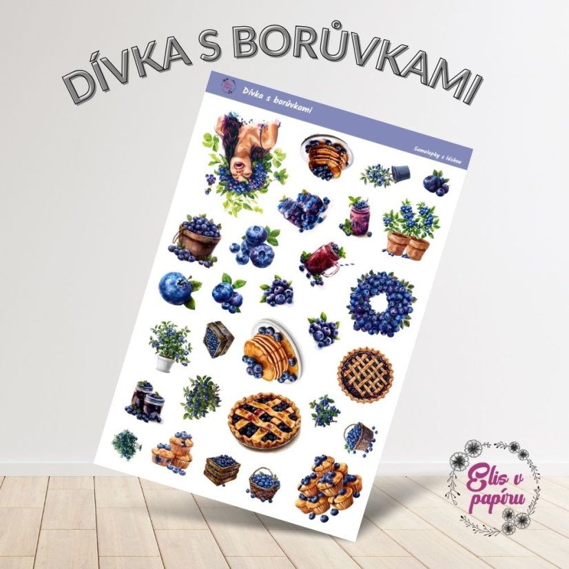 Parádní letní samolepky s motivy borůvek od Elis v papíru