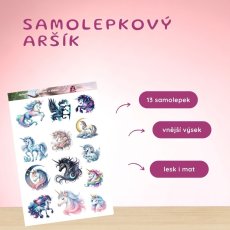 Jednorožci s hvězdami a duhou | Samolepky do diáře