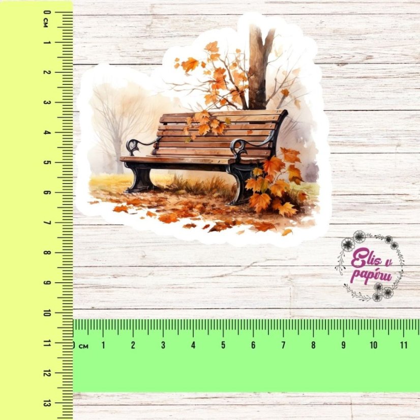 Lavička mezi spadanými listy | Samolepky do diáře
