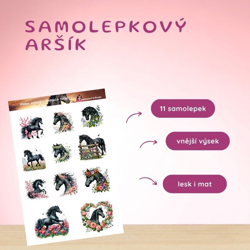 Hřebec zrozený z okvětních lístků | Samolepky do diáře
