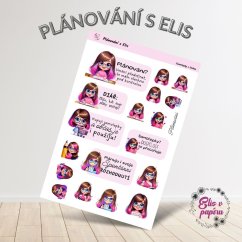 Plánování s Elis, vtipné samolepky, samolepky do diáře, bujo, plánování, journaling, deník, scrapbook, české samolepky, diářové samolepky, humor a organizace.