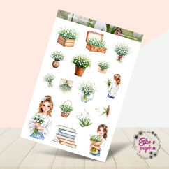 Dívka se sněženkami | Samolepky do diáře