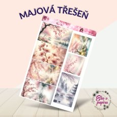 🌸 Arch samolepek s motivem kvetoucích třešní – jemné růžové tóny, romantická atmosféra a kouzlo jara!