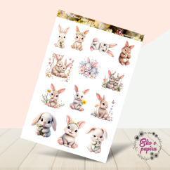 Květinová zaječí parta | Samolepky do diáře