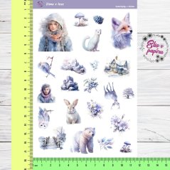 Samolepky do diáře od Elis v papíru s motivem zimní přírody