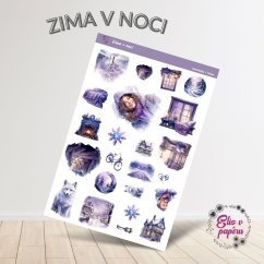 Samolepky do diáře s motivem zimy a noci od Elis v papíru