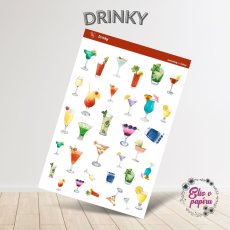 Samolepky do diáře od Elis v papíru s motivem drinků