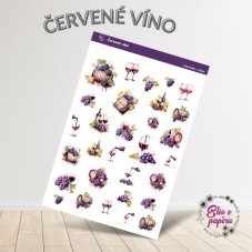 Samolepky do diáře od Elis v papíru s motivem červeného vína