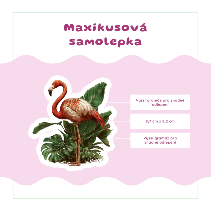 Plameňák | Limitka | Maxi kusová samolepka pro diář