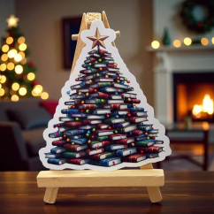 Knižní vánoční stromeček | Samolepky do diáře