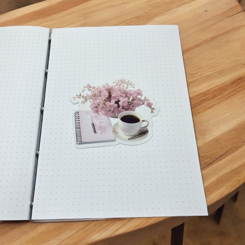 Jarní chvilka u diáře | Maxi kusová samolepka pro diář i scrapbook