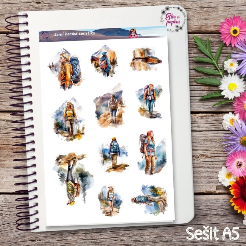 Jarní horská turistika | Samolepky do diáře