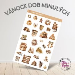 samolepky do diáře od Elis v papíru s motivy Vánoc
