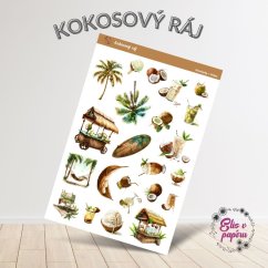 Samolepky do dále plné kokosů od Elis v papíru Samolepky do dále plné kokosů od Elis v papíru