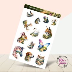Magická zvířata s jarní cestou | Samolepky do diáře