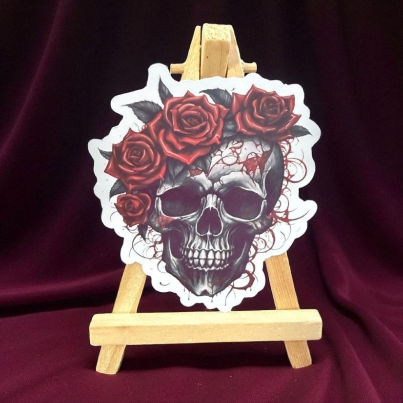 Růže a lebka | Samolepky do diáře