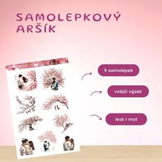🌸 Arch samolepek s motivem prvního máje – romantické páry a rozkvetlé stromy.