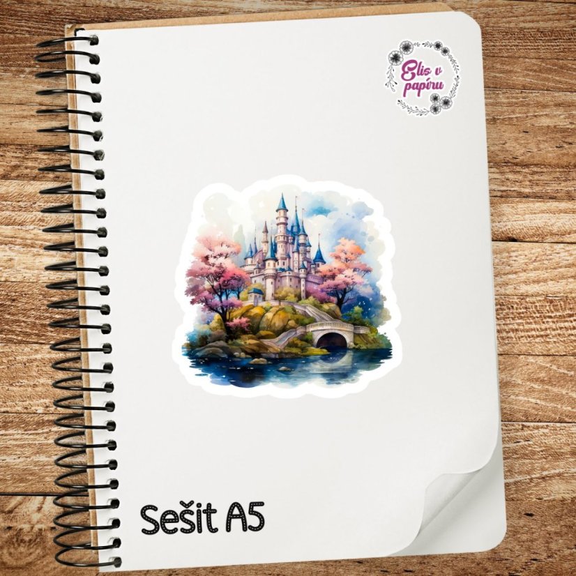 Kouzelný zámek jako z pohádky, který přenese tvůj diář do světa fantazie. Perfektní pro bujo, scrapbook nebo jakékoliv plánování s nádechem magie.