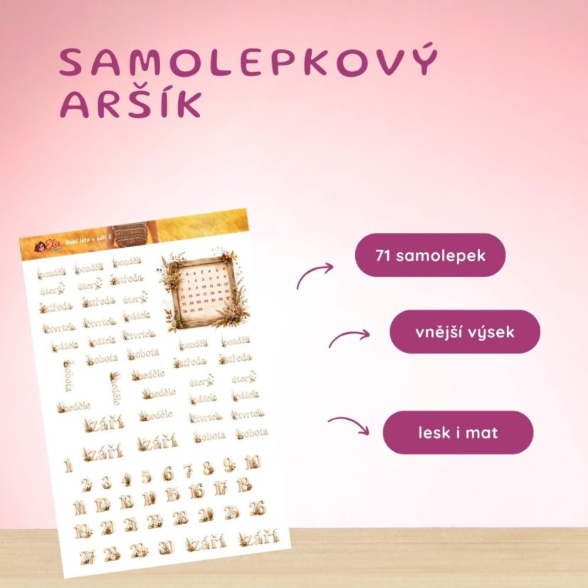 Babí léto v září | Měsíční samolepkový kit | 2026