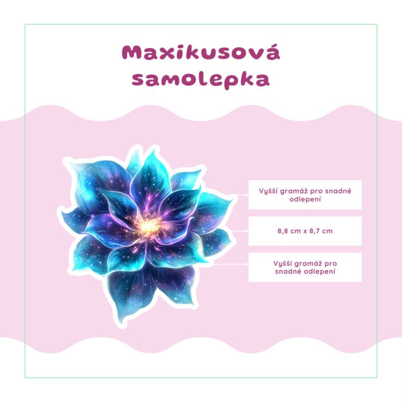 Květ zrozený z hvězd | Maxi kusová samolepka pro diář i scrapbook