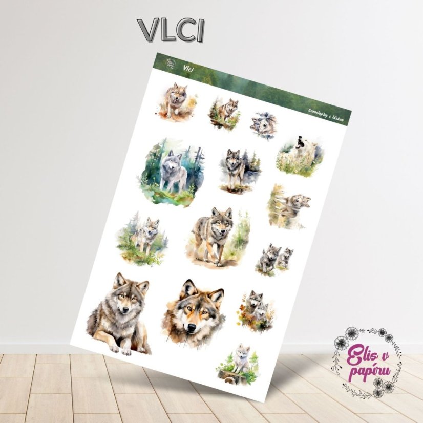 Samolepky s motivy vlků, které přinesou do tvého plánování sílu, eleganci a tajemství divoké přírody. Ideální pro diář, bujo nebo scrapbook plný dobrodružství.