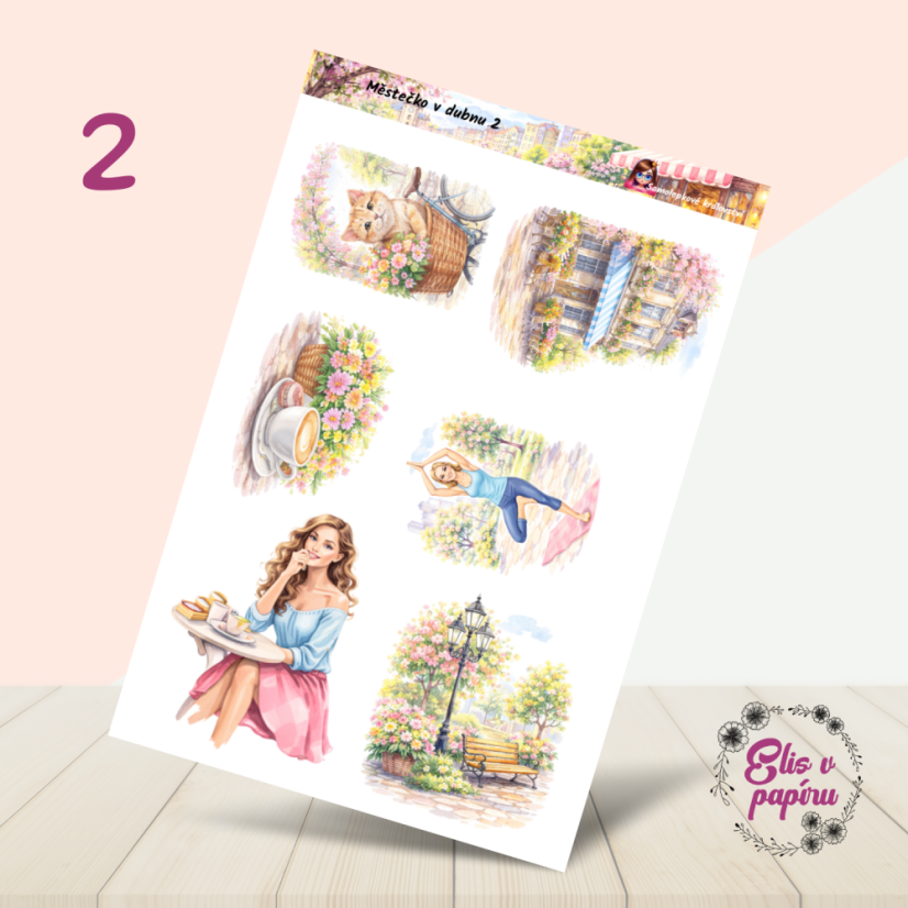 Městečko v dubnu | Měsíční samolepkový kit | 2026