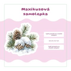 Zasněžené šišky | Samolepka do diáře