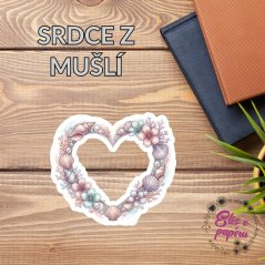 Srdce z mušlí | Samolepka do diáře