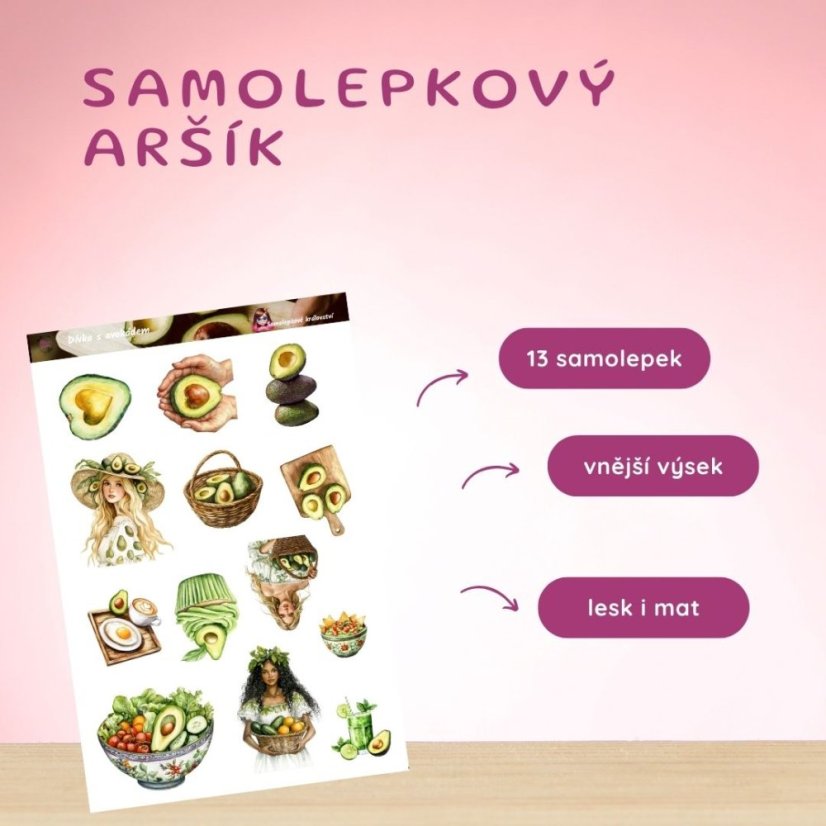 Dívka s avokádem | Samolepky do diáře
