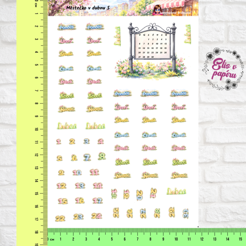 Městečko v dubnu | Měsíční samolepkový kit | 2026