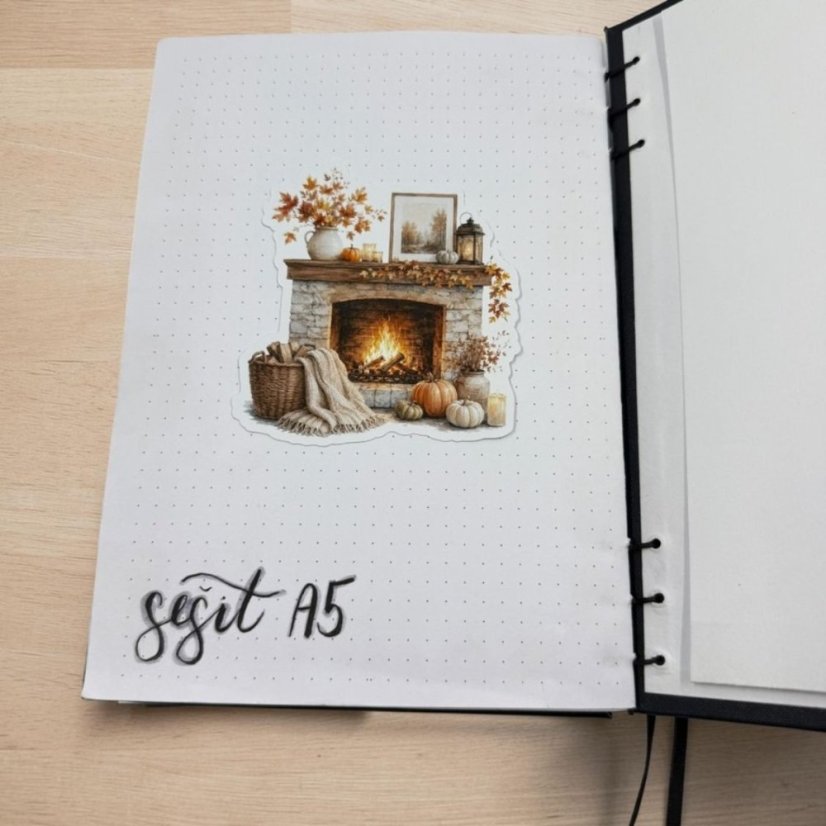 Večer u krbu | Maxi kusová samolepka pro diář i scrapbook