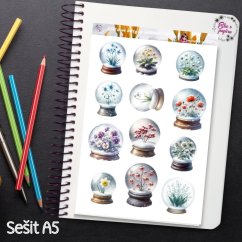 Křišťálové květy ve sněžítku | Samolepky do diáře