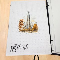 Mrakodrap v barvách podzimu | Maxi kusová samolepka pro diář i scrapbook