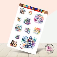 Stylová zima na horách | Samolepky do diáře