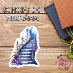 Velká kusová samolepka Schody do neznáma, pastelové barvy, fantazijní motiv, diářové samolepky, plánování, bujo, samolepky na scrapbook.
