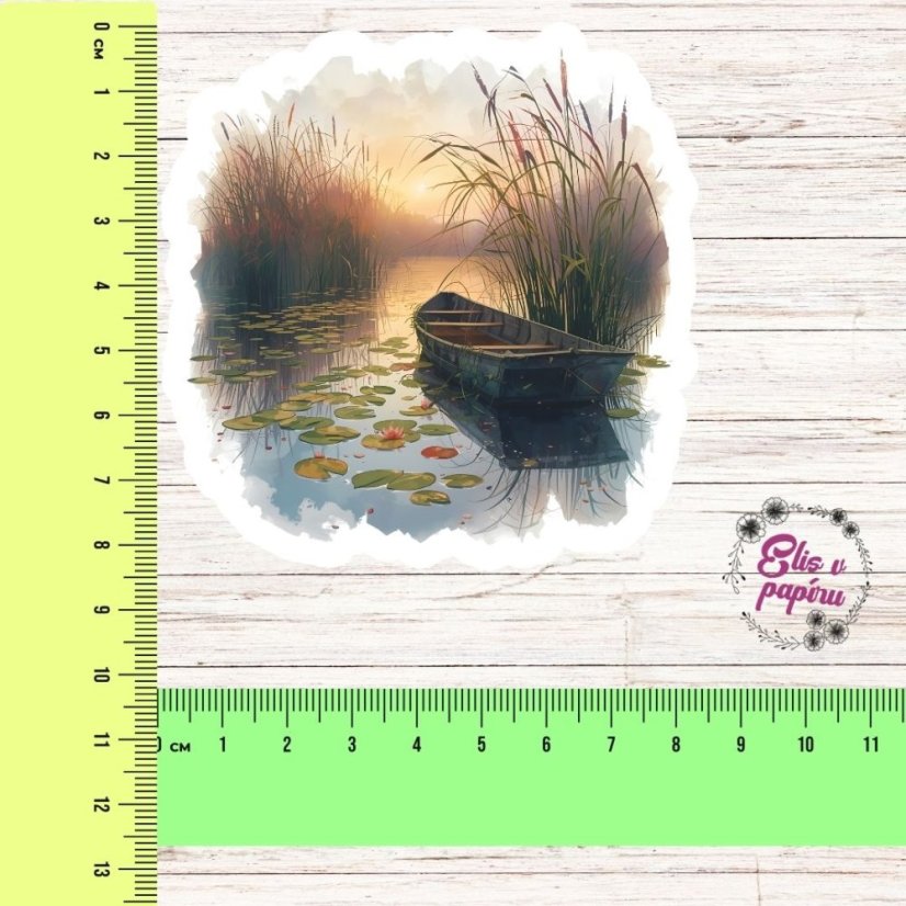 Opuštěná loď v rákosí | Samolepky do diáře