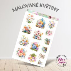 Malované květiny | Samolepky do diáře