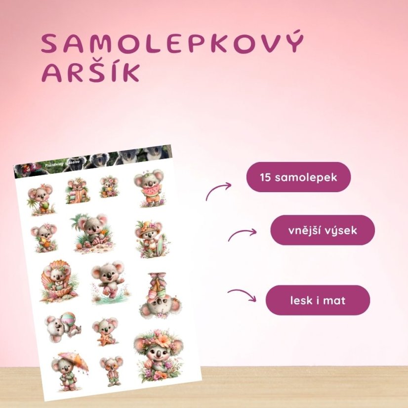 Prázdniny s koalou | Samolepky do diáře